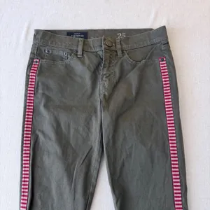 J Crew‎ Toothpick Ankle Pants 25 Olive Side Stripe Skinny Stretch thumbnail 3