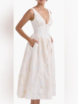 NEW House of CB Emmelina Embroidered Corset Bodice Cocktail Dress Sz S thumbnail 4