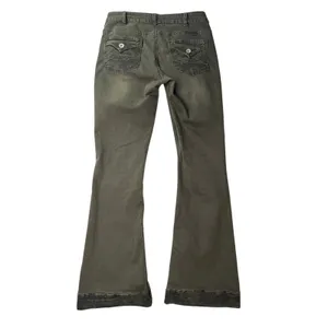 Cowgirl Tuff Tuff Flex Olive Green Trouser Flare Jeans 32x33 Western Coastal thumbnail 2
