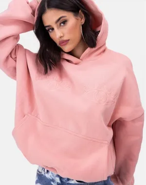 Adika Pink Eyes Novelty Graphic Trendy Pullover Oversized Hoodie Sweatshirt thumbnail 1