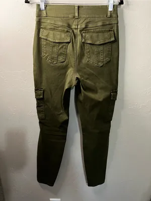 Spanx Stretch Twill Shaping Sage Green Utility Cargo Ankle Pants thumbnail 6