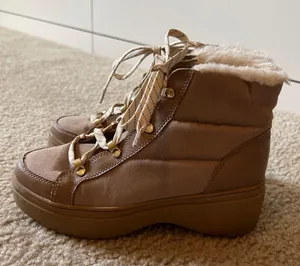 Nude Platform Boots Tan Size 6.5 thumbnail 1