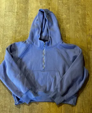 Automet Scuba Oversized Half Zip Hoodie Soft Blue-Purple Size Large thumbnail 1