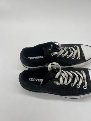 Converse Chuck Taylor All Star Shoes Womens Size 8 Black Glitter Sneakers thumbnail 10