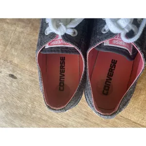 Converse All Star Low Top Sneakers Black Denim with Pink Interior Women’s Sz 6 thumbnail 5