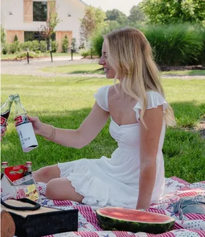 Aakaa MAHONEY SMOCKED RUFFLE MINI DRESS - White thumbnail 1