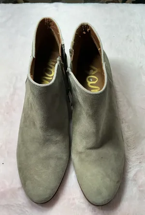Women's Taupe Suede Ankle Booties - Classic Neutral Style b117 thumbnail 1