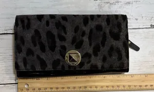Kate Spade‎ Black Harlow Algonquin Leopard Wallet thumbnail 1