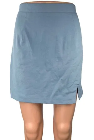 Princess Polly Women's Blue High Waist Casual Slit Mini Straight Pencil Skirt 8 thumbnail 1