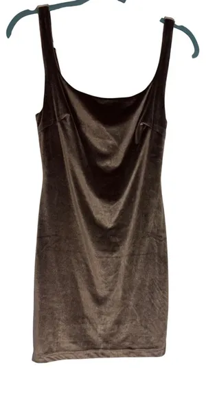 Brown Velvet Mini Dress Sleeveless‎ By Windsor Size M thumbnail 1