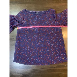Tommy Hilfiger Cottage Blouse Top Women's Small Sheer Lined Bell‎ Sleeve Office thumbnail 9