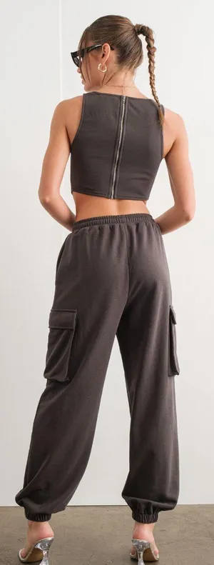 Isabelle’s Cabinet Pretty Garbage Cropped Corset & Jogger Set thumbnail 3