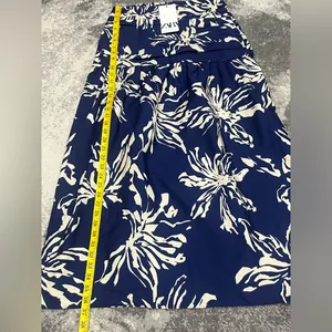 ZARA long skirt in floral print blue/ivory size M Cotton thumbnail 10