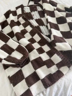 Checker sweater Brown Size M thumbnail 3