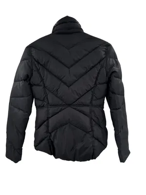 J. Crew Women's Black Chevron-Quilted Puffer Jacket down filled winter xs thumbnail 2