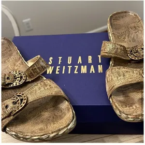 Stuart Weitzman Women's Slide Sandals Brown Size‎ 8.5 Elegant Design thumbnail 11