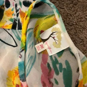 Fig‎ & flower sheer floral tunic top M thumbnail 10