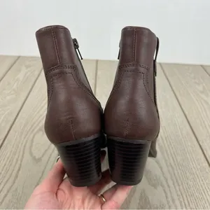 Style & Co Women's Perriee Western Ankle Booties 8M Chocolate Brown Smooth $80 thumbnail 7