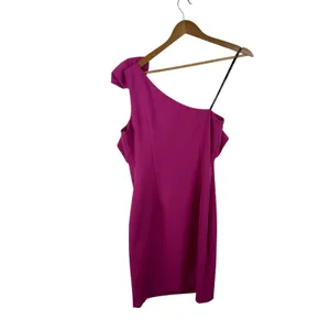 Vince Camuto One Shoulder Bow Pink Sheath Dress Size 6 Cocktail Wedding Evening thumbnail 5