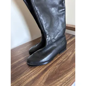 Lauren‎ Ralph Lauren Black Brown Leather Riding Boots Two Tone Tall 5.5 B thumbnail 4