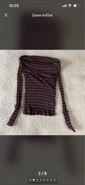 Free People brown snow bunny off the shoulder top M thumbnail 2