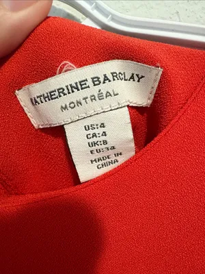 Classic coral Red Short-Sleeve Shift Dress size 4 thumbnail 2