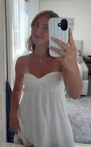 White Hollister Strapless Maxi Dress thumbnail 1