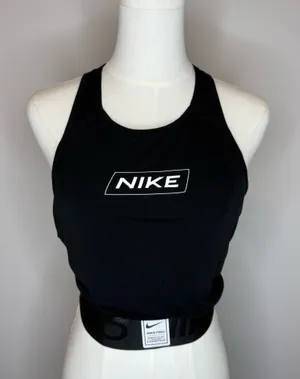 Nike Black Sleeveless Logo Crop Top thumbnail 1