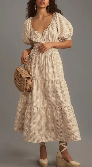 NEW Anthropologie The Somerset Maxi Dress: Puff-Sleeve Edition XL thumbnail 1