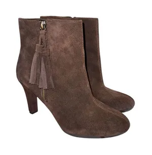 Anne Klein iflex Caroline Womens Size 7 Brown Suede Ankle Tassel Zip Booties thumbnail 1