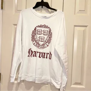Original Retro Brand Free People‎ Oversized Harvard Sweatshirt Cream size XS thumbnail 2