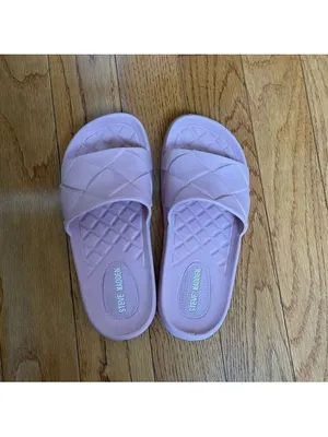 Steve Madden Womens Soulful Pink Woven Pool Slides Slip On Sandals Sz 7 thumbnail 4
