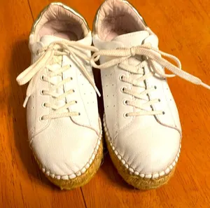 Steve By Steve Madden Espadrille Platform Sneakers 7.5 White Pappy thumbnail 1