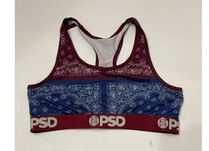 PSD Sports Bra Size XL Deep Red/ Blue thumbnail 1