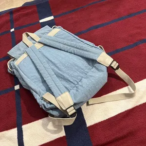 Kipling keeper blue Backpack Rucksack Parachute Med Bag Vtg Drawstring Nylon thumbnail 7