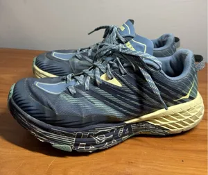HOKA ONE ONE Speedgoat 4 Shoes Womens Size 9 Blue Trail Running‎ Vibram Sole thumbnail 1