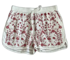 Tolani Shorts Women Medium Embroidered Lined Pockets Floral Asian Stretch Cotton thumbnail 1