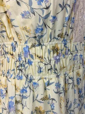 Taylor Maxi Dress 16W Yellow Floral Cotton Lace Smocked Waist NWT Cottagecore thumbnail 14