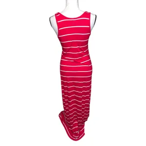 Great Northwest Indigo Red with White Stripes Sleeveless Maxi Dress thumbnail 3