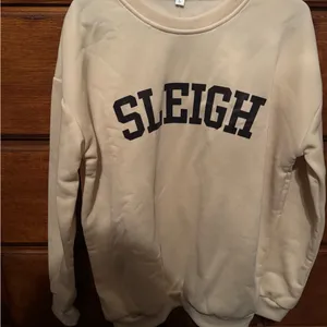 Source Unknown Cream ‘Sleigh’ Holiday Sweatshirt – Cozy Graphic Pullover thumbnail 2