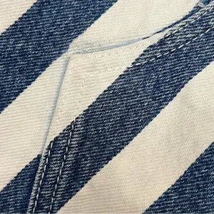 Abercrombie & Fitch Striped Denim Mini Skirt High Waist Raw Hem 24 thumbnail 3