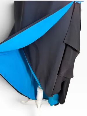 Vintage Zum Zum By Niki Livas Black & Blue High-Low Slip Dress thumbnail 7