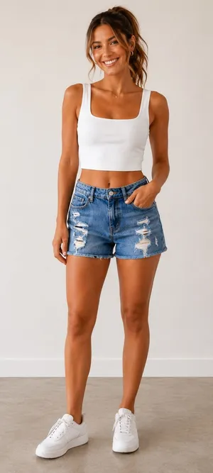 Maurice’s Denim Distressed High-Rise Shorts thumbnail 1