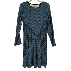 Ace & Jig Blue Patchwork Lagenlook Long Sleeve Mini Dress Womens XS Boho Swing thumbnail 2