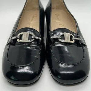 Christian Dior Authentic Black Leather Buckle Loafer Dress Shoes **Sz 36/Sz 6** thumbnail 3