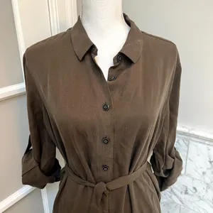 ATM Anthony Thomas Melillo Belted Shirt Dress Large thumbnail 5