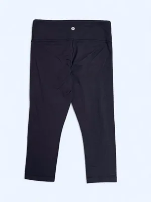 lululemon athletica Black cropped leggings yoga Pilates activewear loungewear 6 thumbnail 2