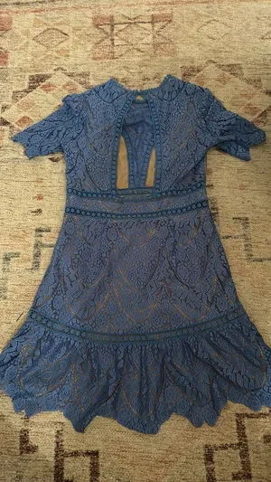 Saylor blue lace dress  thumbnail 4