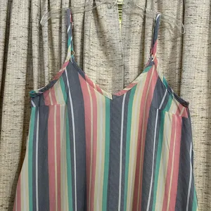 Torrid Multi-Color Stripe Challis Midi Dress thumbnail 2