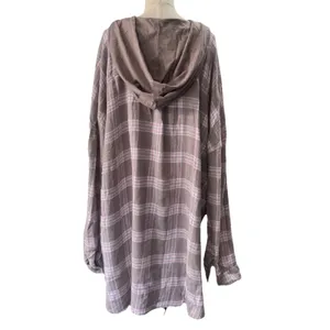 NEW SO Hooded Flannel Shirt Pink Brown Plaid NEW Plus 3X long sleeve button fron thumbnail 6